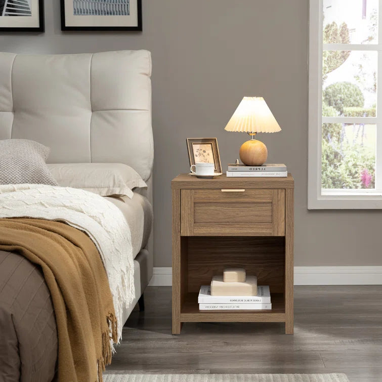 Wooden Single-Drawer Nightstand