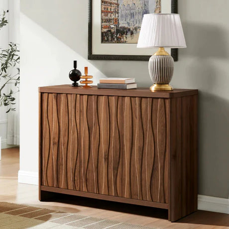 Make Waves in Your Décor with the Stylish Cornwall Wave Pattern Storage Cabinet