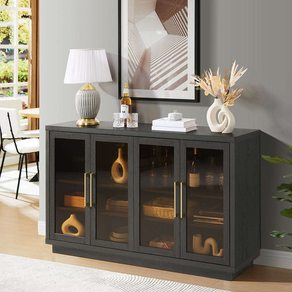 Introducing the Mid-Century Modern Glass Sideboard: A Blend of Timeless Style and Practical Storage