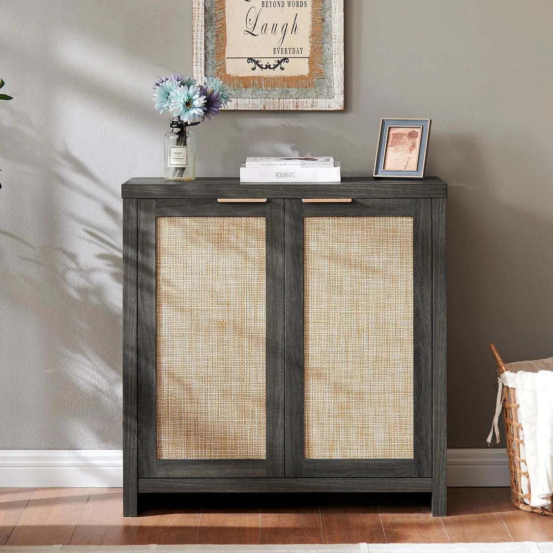 Bring Classic Charm and Practical Style to Your Home with the Rattan 2-Door Sideboard