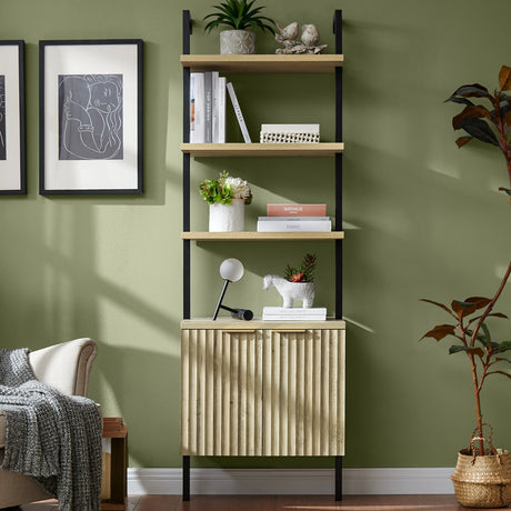 From Clutter to Clean: Break Free from Space Limitations with the Rattan 5-Tier Ladder Bookshelf