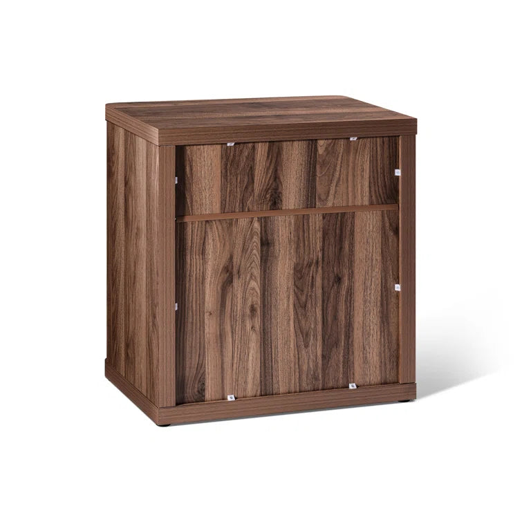 Wooden Wave Pattern Night Stand