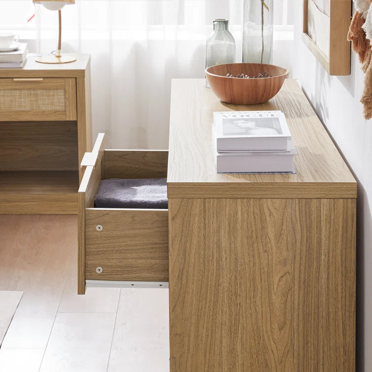 Rattan 7-Drawer Dresser Storage Chest