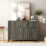 Wooden Fluted 7-Drawer Dresser Storage Chest