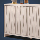 Cornwall Wave Pattern 3 Doors Sideboard Accent Cabinet