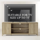 Wooden Fluted Mid Century Modern Television Stands for 60/65/70/75 TV