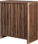 Wooden Wave Pattern Double-Door Storage Cabinet