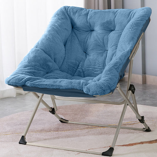 OAKHAM Foldable Comfy Saucer Chair Leathaire Lounge Chair for Bedroom