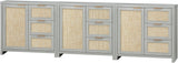 Rattan 3-Drawer 1-Door Storage Cabinet