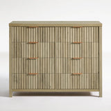 Wooden Fluted Wide Modern Chest of 8 Drawers