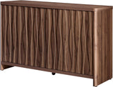 Wooden Wave Pattern 4-Door Storage Cabinet