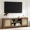 Rattan 65-Inch TV Stand with 2-Door Storage