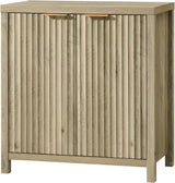 Wooden Fluted Double-Door Buffet Cabinet