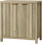 Wooden Fluted Double-Door Buffet Cabinet