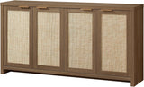 Rattan 4-Door Storage Sideboard Cabinet