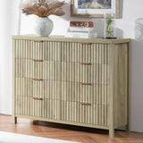 Oxford Fluted Wide Modern Wooden Chest of 6 Drawers