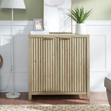 Wooden Fluted Double-Door Buffet Cabinet