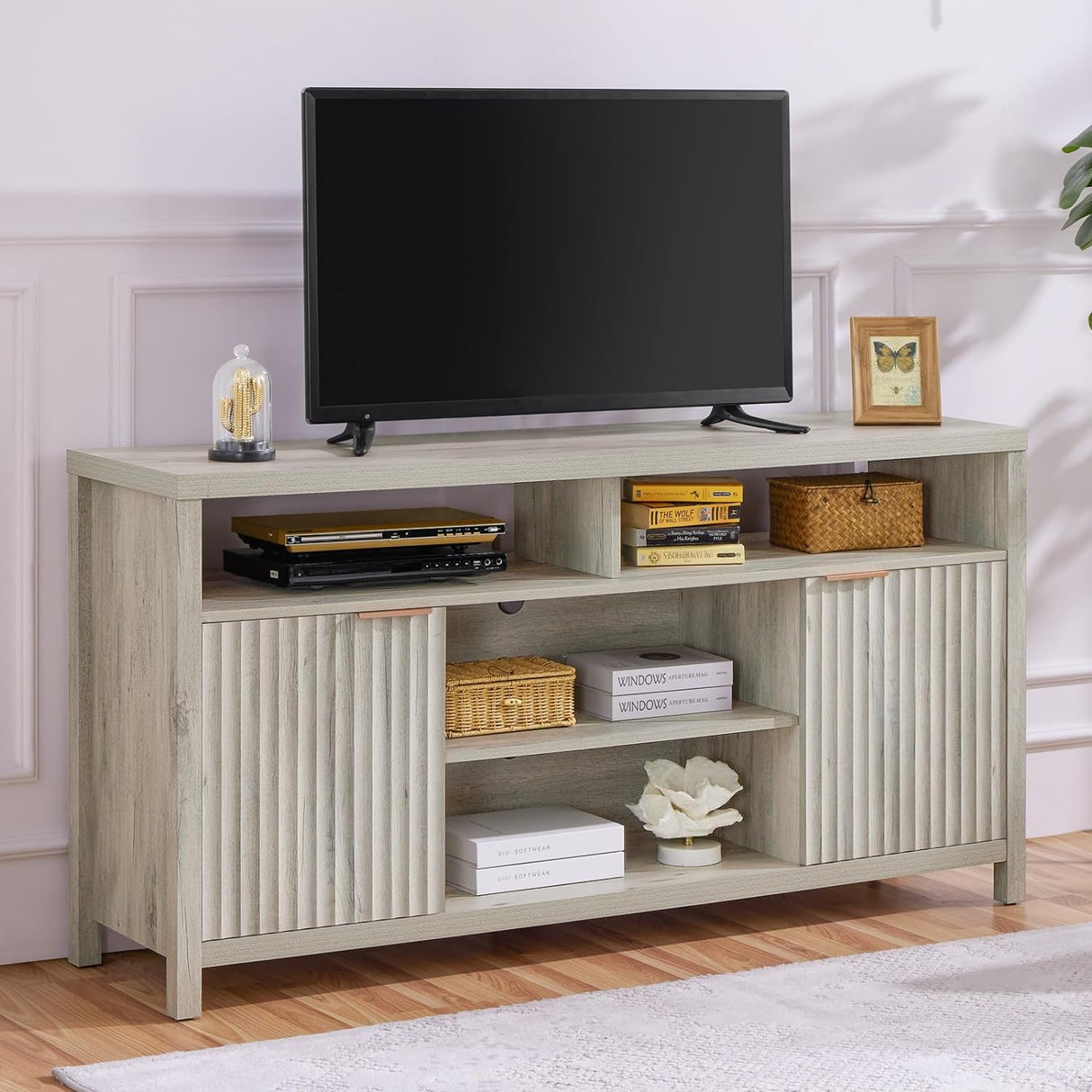 Oxford Mid Century Modern TV Stand with Doors