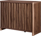 Wooden Wave Pattern 3-Door Storage Cabinet