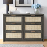 Rattan 6-Drawer Dresser Storage Chest