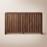 Wooden Wave Pattern 4-Door Storage Cabinet