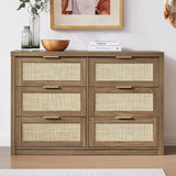 Rattan 6-Drawer Dresser Storage Chest