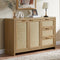 Rattan 3-Drawer 2-Door Storage Cabinet