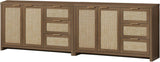 Rattan 3-Drawer 2-Door Storage Cabinet