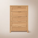 Wooden 5 Drawer Dresser Storage Cane Cabinet