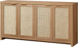 Rattan 4-Door Storage Sideboard Cabinet