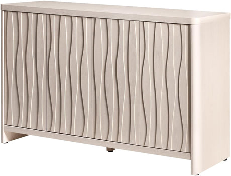 Ripple Pattern Large Credenza Sideboard Cabinet for Living Room