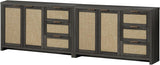 Rattan 3-Drawer 2-Door Storage Cabinet