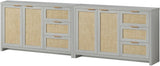 Rattan 3-Drawer 2-Door Storage Cabinet