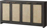 Rattan 4-Door Storage Sideboard Cabinet