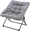 Faux Fur Foldable Comfy Saucer Chair