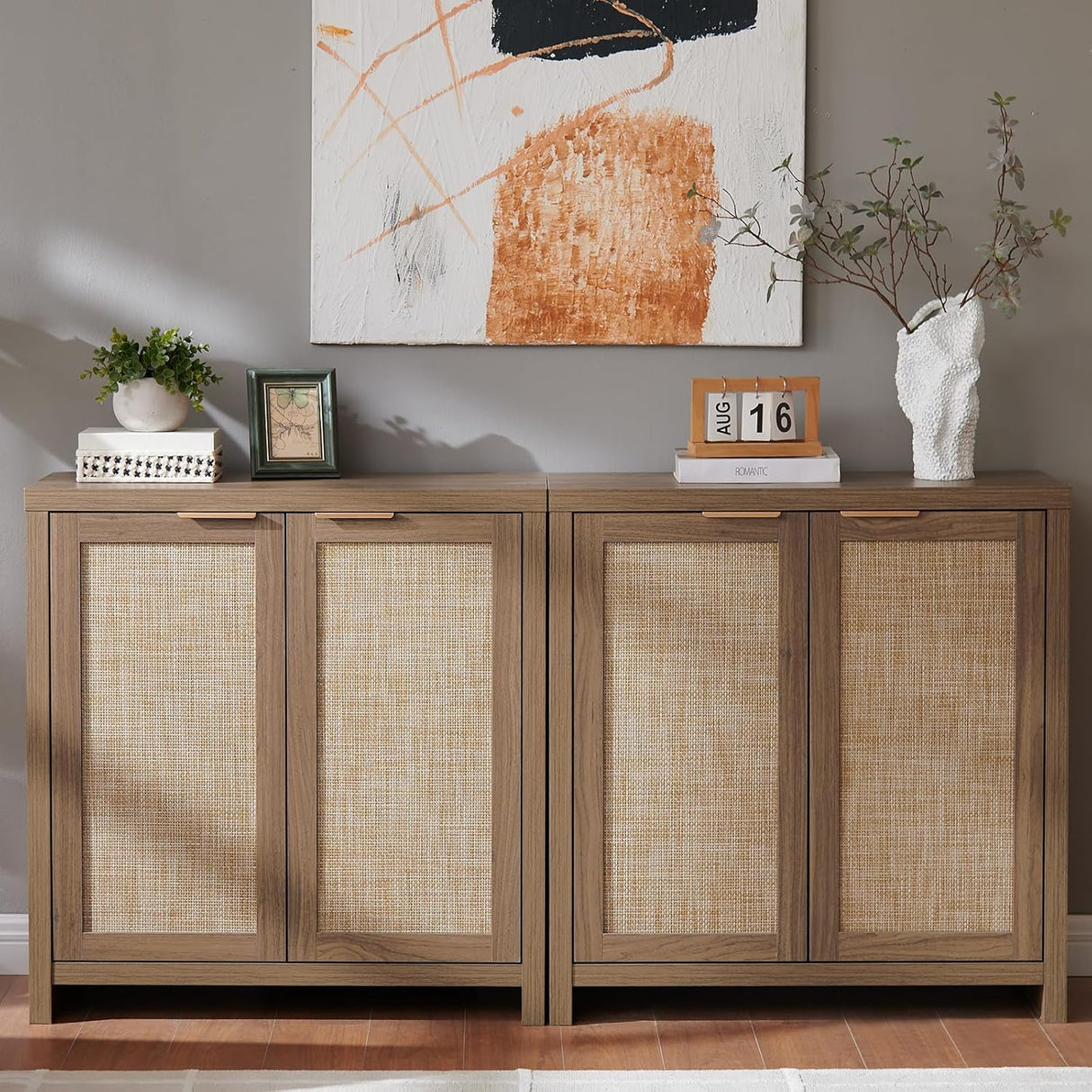 Rattan 2-Door Storage Sideboard