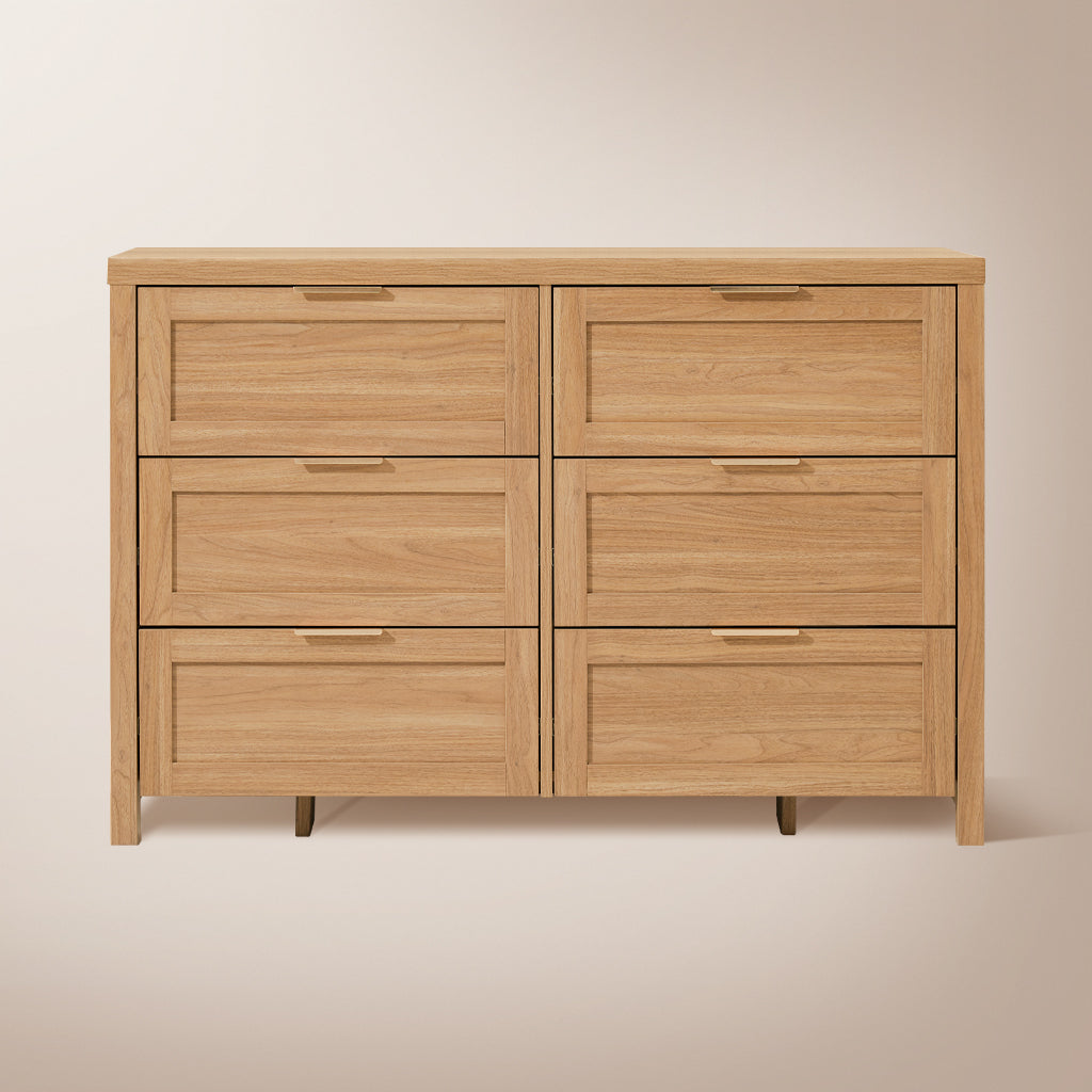 Wooden 6-Drawer Dresser Storage Chest