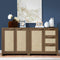 Rattan 3-Drawer 3-Door Storage Cabinet