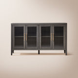 Fluted Glass Sideboard Buffet Cabinet，55" Storage Cabinet