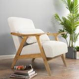 Linen Fabric Mid-Century Modern Single Reading Armchair