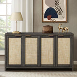 Rattan 4-Door Storage Sideboard Cabinet