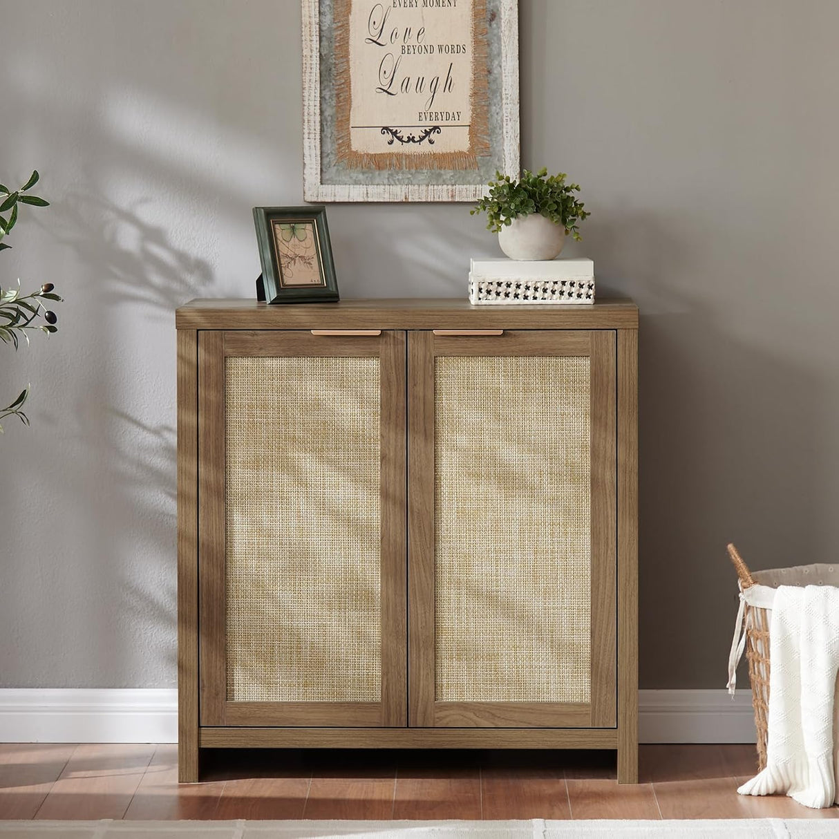 Hampstead Rattan Storage Cabinet with Adjustable Shelves