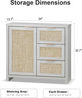 Hampstead Rattan Cabinet with 3 Doors and 3 Drawers