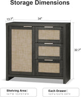 Hampstead Rattan 3 Drawer Storage Chest  with Door