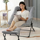 Foldable Faux Fur Comfy Saucer Chair