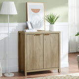 Wooden Fluted Double-Door Buffet Cabinet