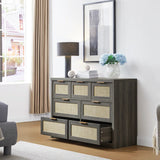 Rattan 7-Drawer Dresser Storage Chest