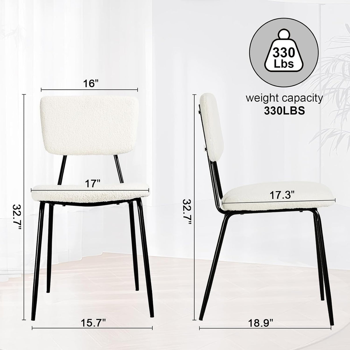 Modern Kitchen Round Dining Chairs Set of 2