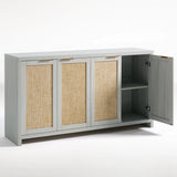 Rattan 4-Door Storage Sideboard Cabinet