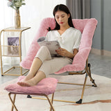 Foldable Faux Fur Comfy Saucer Chair